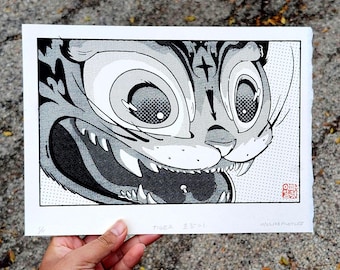 Tiger Screen Print, Korean Home Decor, Traditional-Inspired Gift