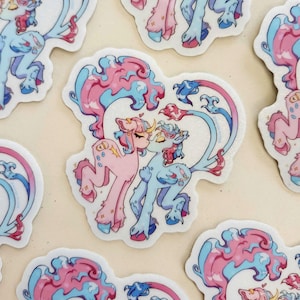 Trans Ponies Sticker, Transgender Glitter Decal, HRT