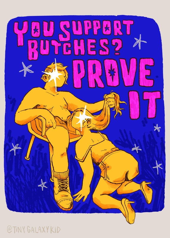 Support Butches Print, WLW Home Decor, Lesbian Art, Butch