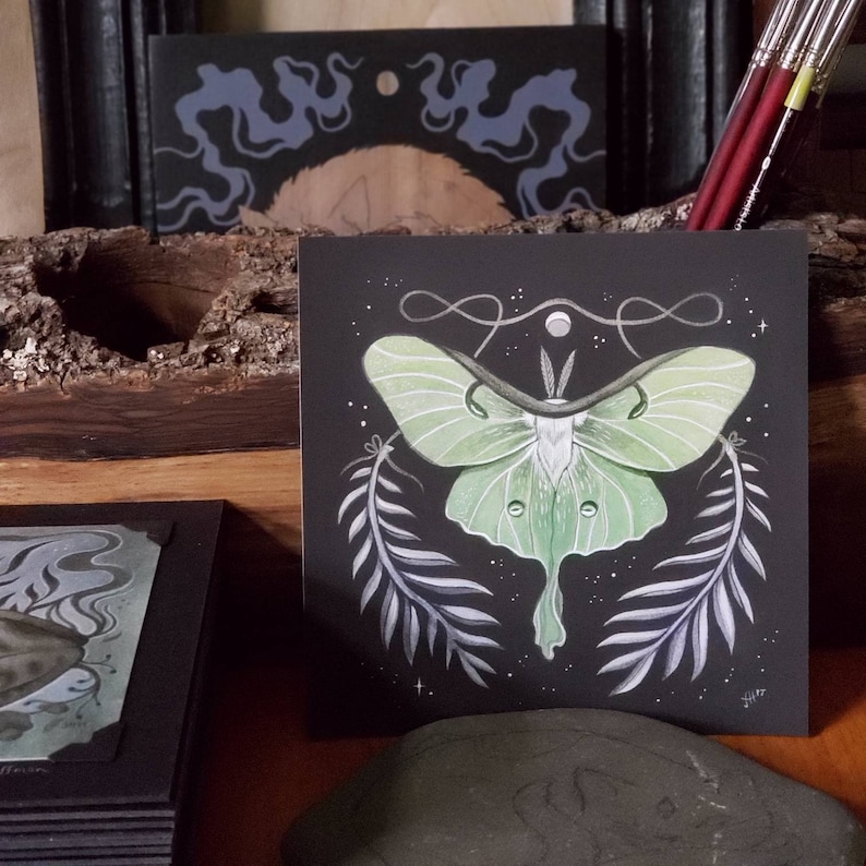 Luna Moth Illustration // 5 X 5 Cute Archival Print // Art Gift ...