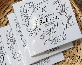 Little Book of Rabbits // Enchanting and Relaxing activity 12-page coloring book for adults or children