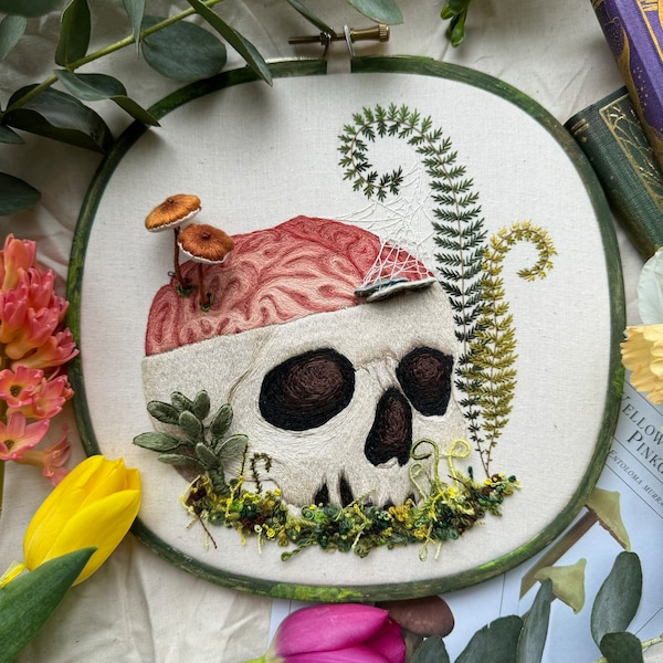 Skull & Brain: Embroidery Pattern