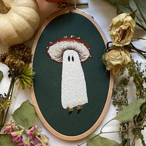 Embroidery Pattern: Ghost Mushroom