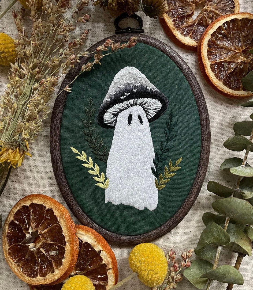 Embroidery Pattern Ink Cap Ghost Mushroom Etsy