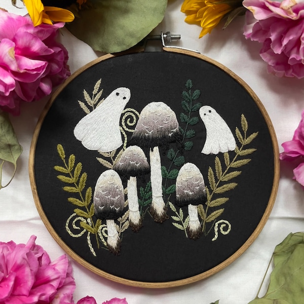 Embroidery Pattern: Spooky Mushroom