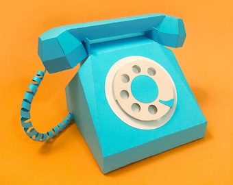 DIY Papercraft Retro Telephone | Instant Download | Printable | Papercraft | Digital Download | Paper Telephone | 3D model | Pdf | Svg | Dxf