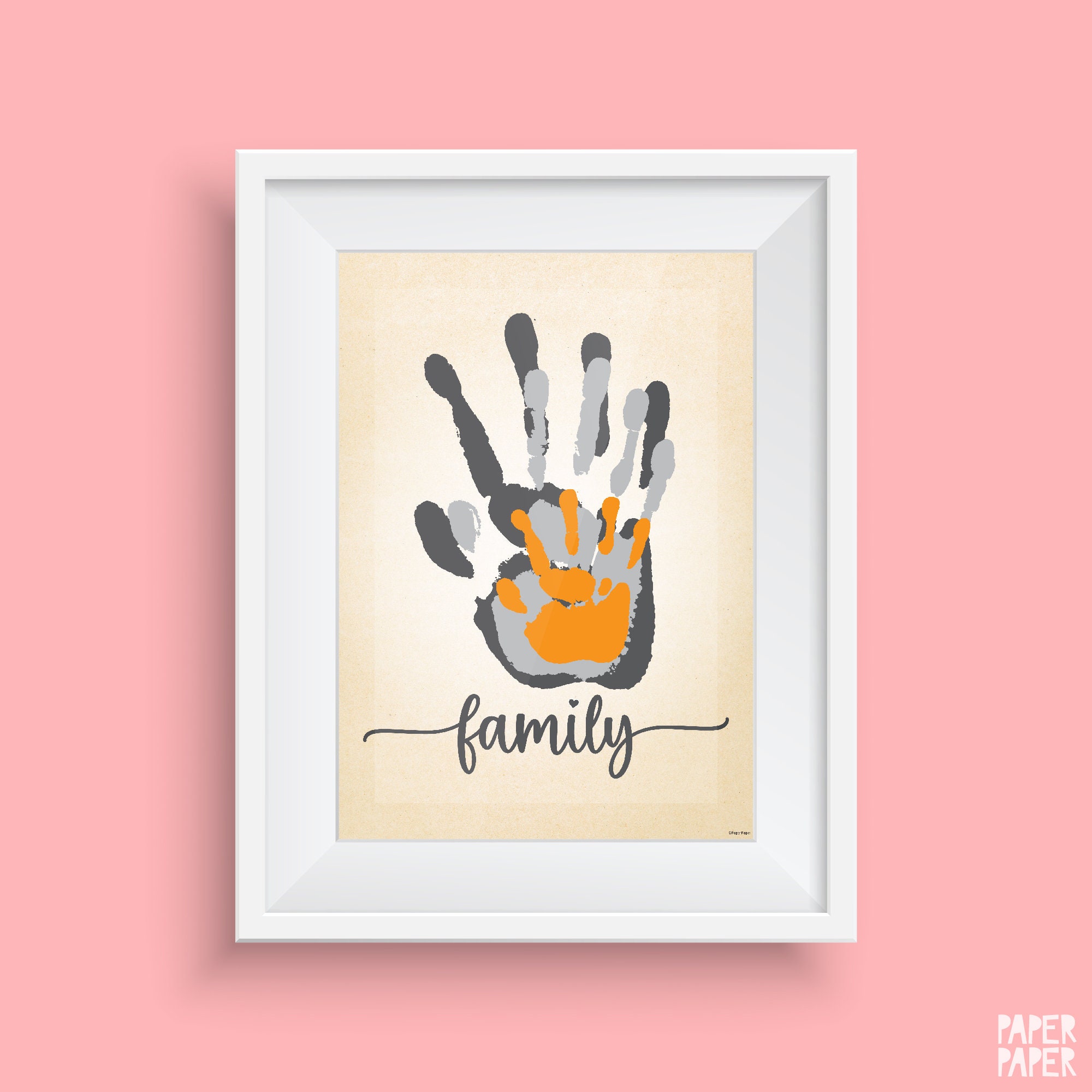 Family Handprint Frame and Paint Kit DIY Crafts Family Craft Night Fathers  day frame Kids handprint kit
