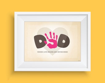 Arte con la huella de la mano de papá: Regalo para el Día del Padre (Descarga digital)