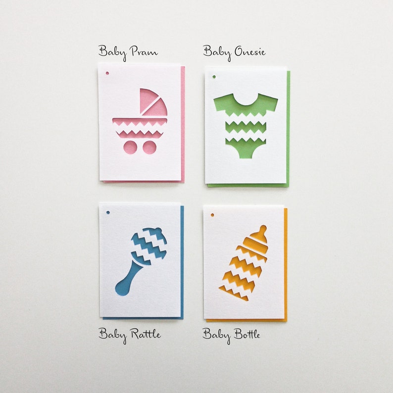 DIY Baby Shower Gift Tags Instant Download Printable Papercut Digital