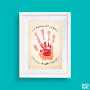 Gift for Mum or Dad | Unique Handprint Activity Toddler with Mum,Dad, Grandparent, Teacher, Educator, Friend | Last minute gift idea| DIY