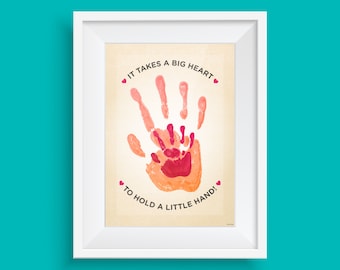 Hand in Hand | Handprint Activity Toddler with Parent, Grandparent, Teacher, Educator, Friend| Last minute gift idea| DIY Activity for Kids