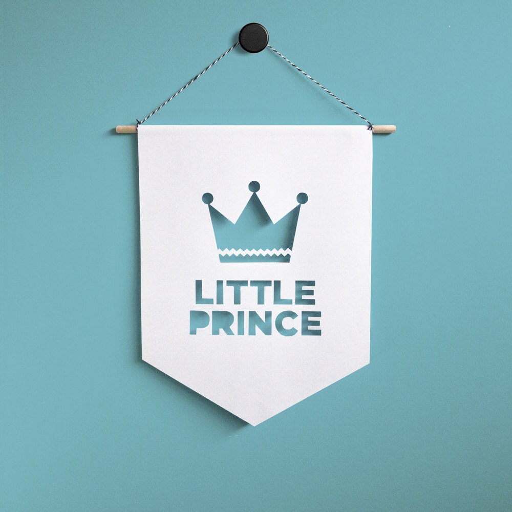 Little Prince Banner, Baby Wall Hanging, Bannières de Pépinière, Art Mural Décoration Murale Pour Bé