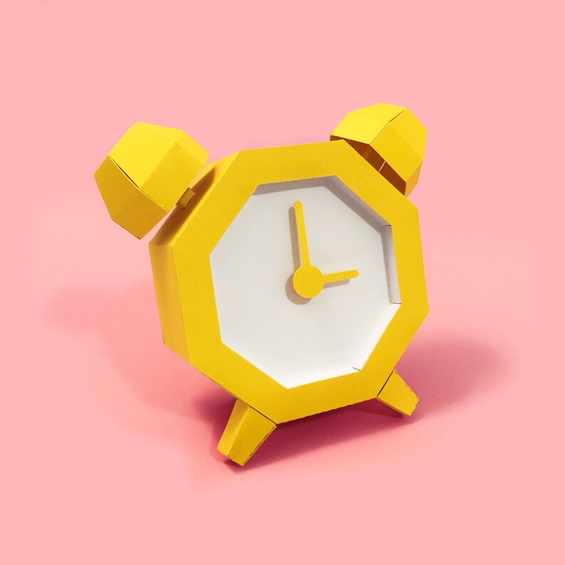 DIY Papercraft Alarm Clock Instant Download Printable Papercraft