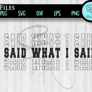 I Said What I Said SVG, Funny Sublimation PNG or SVG Shirt Design, Funny Svg Dxf Png Eps Jpg