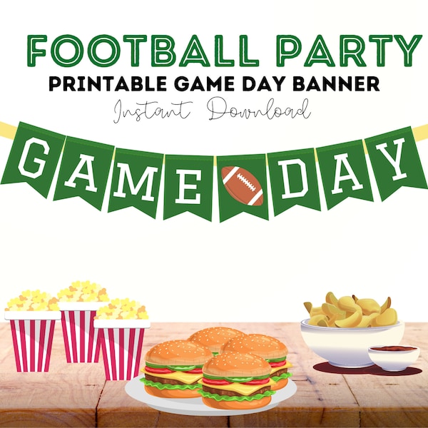 Super Bowl Party Banner | Football Party Game Day Sign | Super Bowl Banner | Football Bunting | Super Bowl Sign