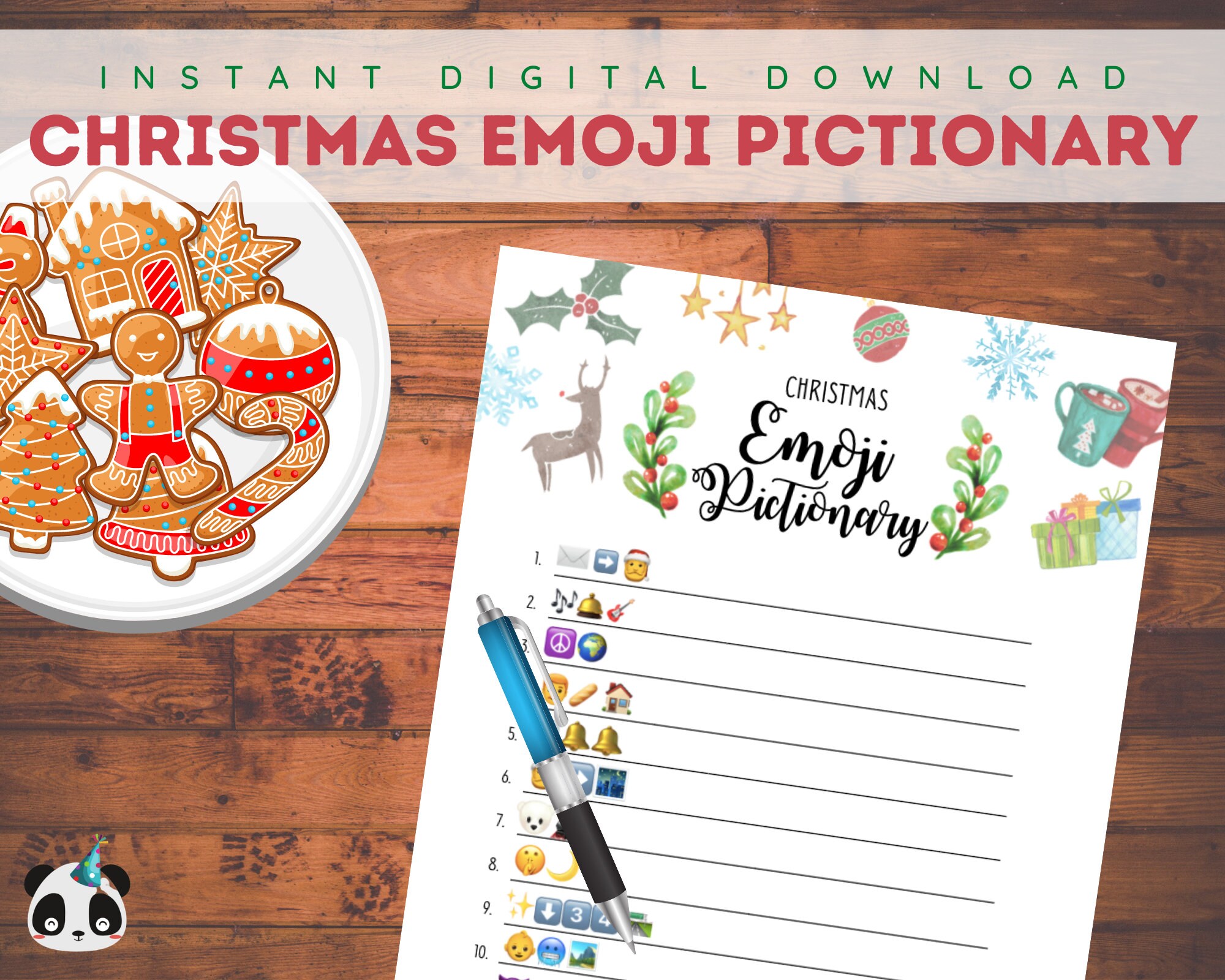 Christmas Emoji Pictionary Christmas Picture Game Christmas Party Game ...
