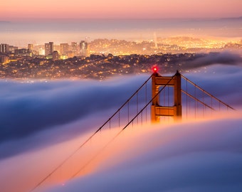 Golden Gate San Francisco colorful sunrise photo print / metal print