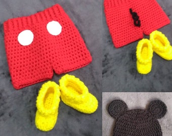 Disfraz de bebé de ganchillo de Mickey Mouse