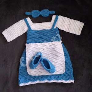 Belle&#39;s Village Dress - Crochet Baby Costume (Beauty & The Beast)