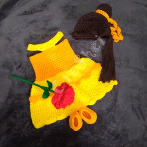 Disney Princess Belle Crochet Baby Costume / Beauty & the Beast Baby Costume