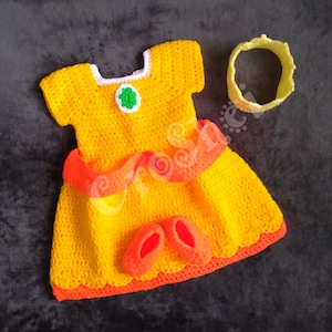 Princess Daisy Crochet Baby Costume (Mario Bros.)