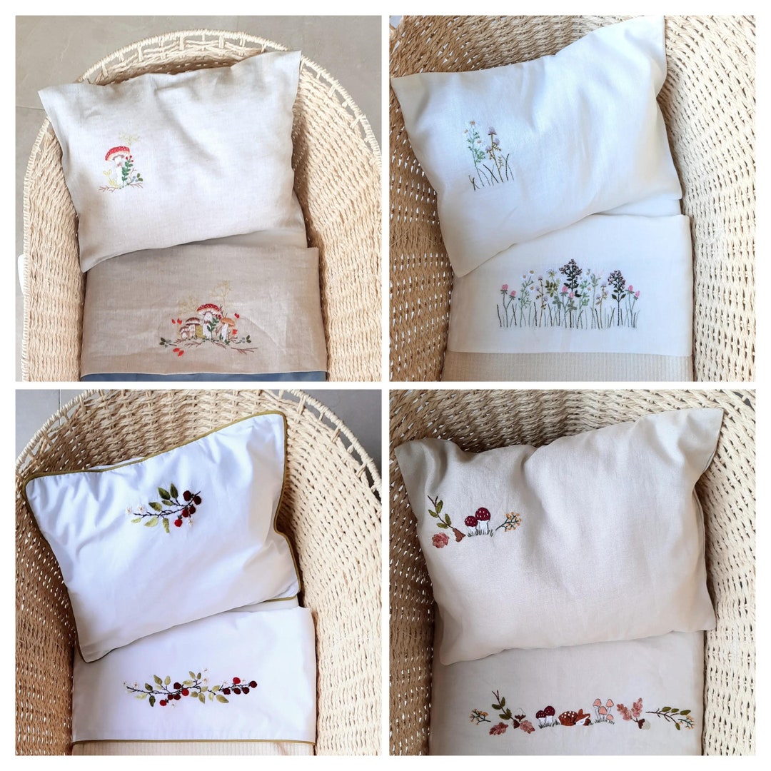 Embroidery baby pillow clearance cases