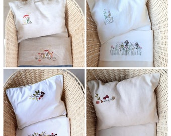 Hand Embroidered Baby Sheet Set for Cradle or Pram with optional trim - Custom Embroidery Sheet Pillowcase Set - Pillowcase