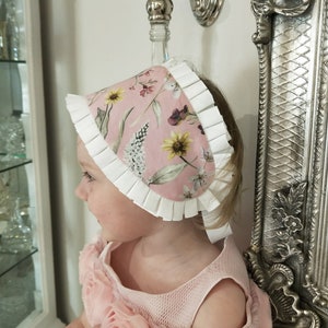 Harmony Bonnet Wide Headband - Various designs - vintage style girl hat - photo prop - lace with pleating custom