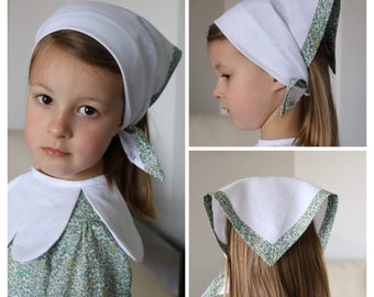 Linen Triangle Scarf with Liberty Border - Girls Headscarf