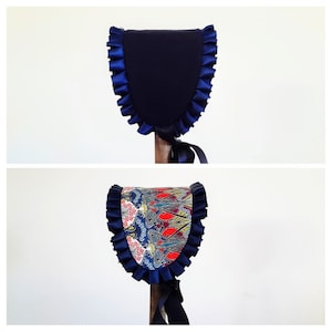 Reversible Harmony Bonnet Wide Headband - Various designs - vintage style girl hat - photo prop - with pleating custom