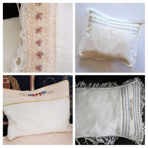 Gesmokter und bestickter Baby-Kissenbezug - Custom Smocking Embroidery Kinderwagenkissen - Kisseneinsatz enthalten - auf Bestellung gefertigt