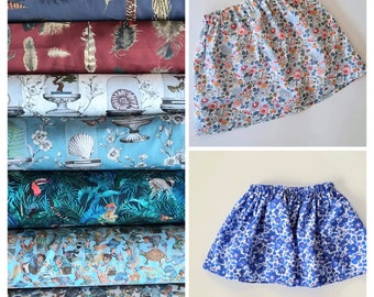 Liberty Elastic Waist Baby/ Girl's Skirt Lined - size 6 months to 5 years  - multiple fabric patterns available custom