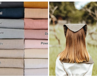 Linen Triangle Scarves - made to order - girls headscarves - custom headband scarf - white blue cream ivory beige winter
