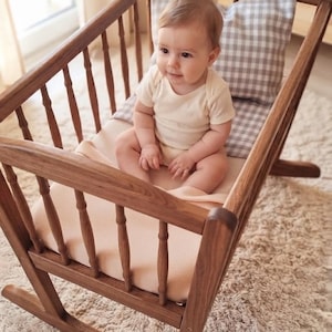 Gingham Linen Baby Sheet Set, Cradle Pram Cot, Custom Pillowcase