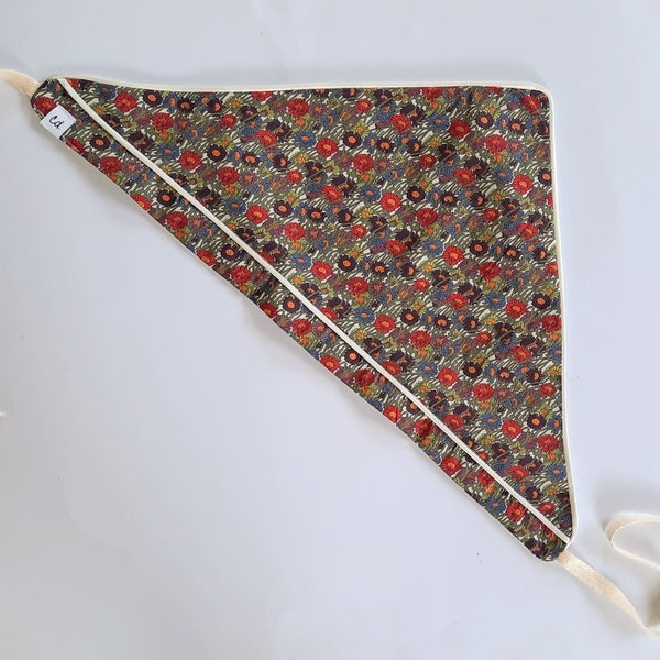 Liberty Triangle scarf with Piping Trim - made to order - girls headband - child's headscarf - ianthe ros paisley floral flower custom
