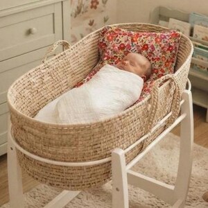 Liberty of London Baby Pram Sheet Set – Lace or Piping Trim Cradle Bedding