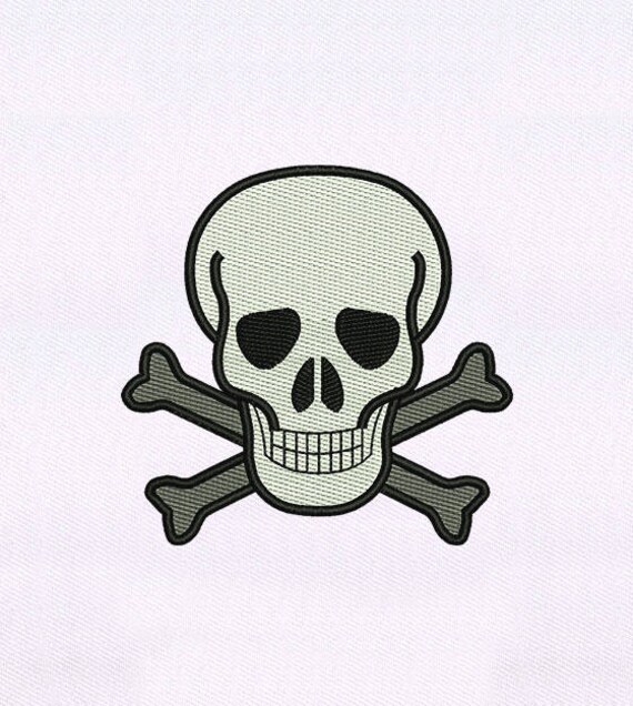 Crossed skull and bones embroidery design skull embroidery  etsy Crossed skull and bones embroidery design skull embroidery  etsy
