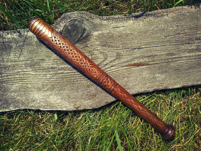 Thor Cudgel. Viking Cudgel. Nordic Cudgel. Carving bat. Etsy