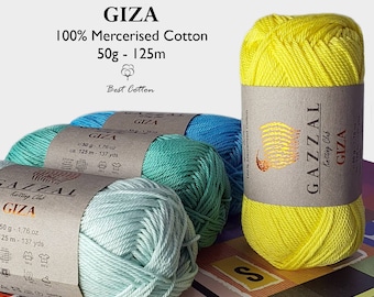 Gazzal Giza 100% algodón premium para crochet y amigurumi de verano.