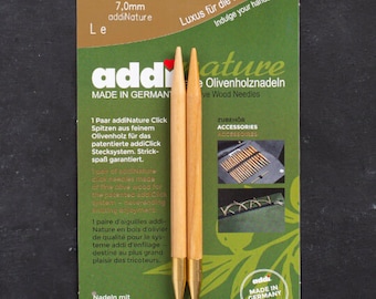 Addi Click Natural Olive Wood interchangeable knitting needles tips 3.5 - 12 mm 576-7