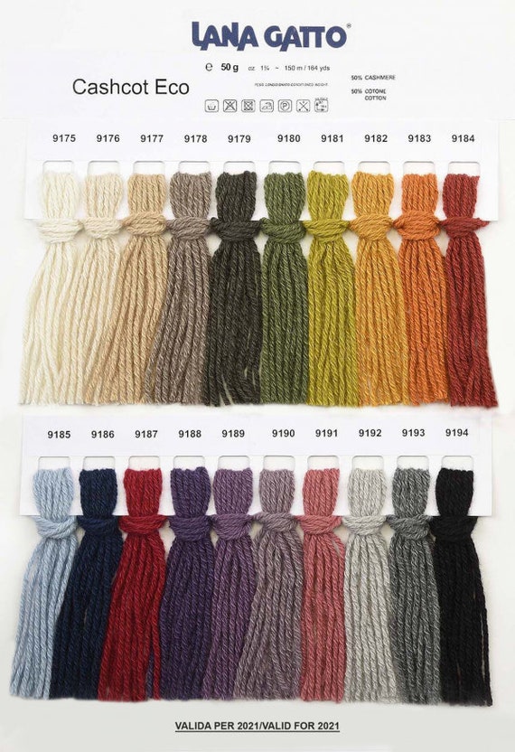 Lana Gatto Cashcot Eco Knitting Yarn Cotton Cashmere Blend Italian Yarns DK  Weight 