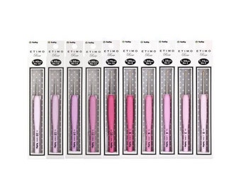 Tulip Etimo Rose Crochet Hook, pink tulip, Tulip Etimo Rose Pink Soft Grip Crochet hook, Ergonomic Cushion hook, crochet hook, 0.4mm - 6.5mm