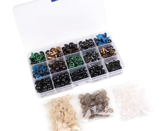 Colourful Plastic Safety Eyes for Craft Doll Making Packaged by Grid Box (6/8/9/10/12mm)