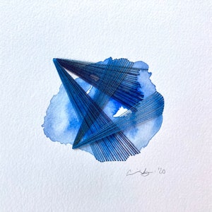 Watercolor and Embroidery in Sapphire image 1