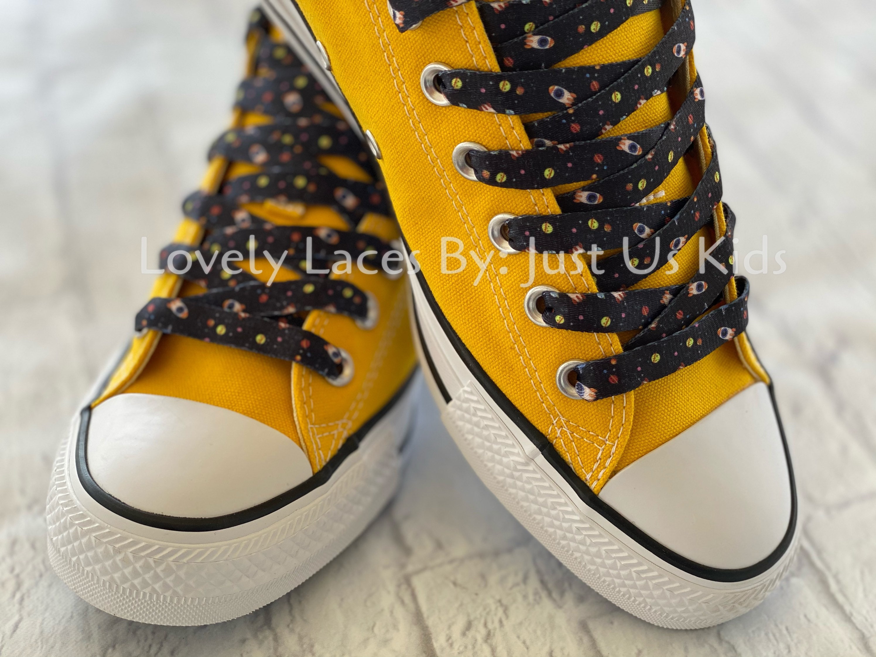 Yellow and shop black laces
