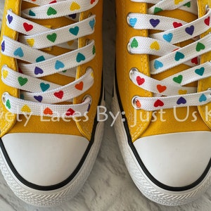 Rainbow Heart Shoelaces for Sneakers