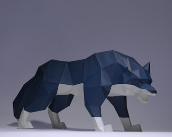 Wolf Sit Paper Craft Digital Template Origami PDF Download | Etsy