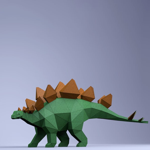 Stegosaurus Dinosaur Digital Template, PDF Paper Craft, Dinosaur Origami, Dinosaur Model