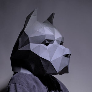 Pitbull Dog Mask Mask Paper Craft Digital Template Origami - Etsy