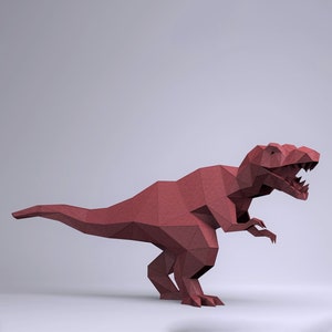 Modello digitale T-REX, creazione di carta PDF, origami T-REX, modello di dinosauro
